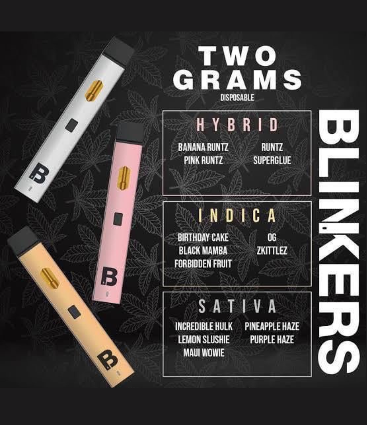 Blinkers – Two Grams Disposable Vape (2G)