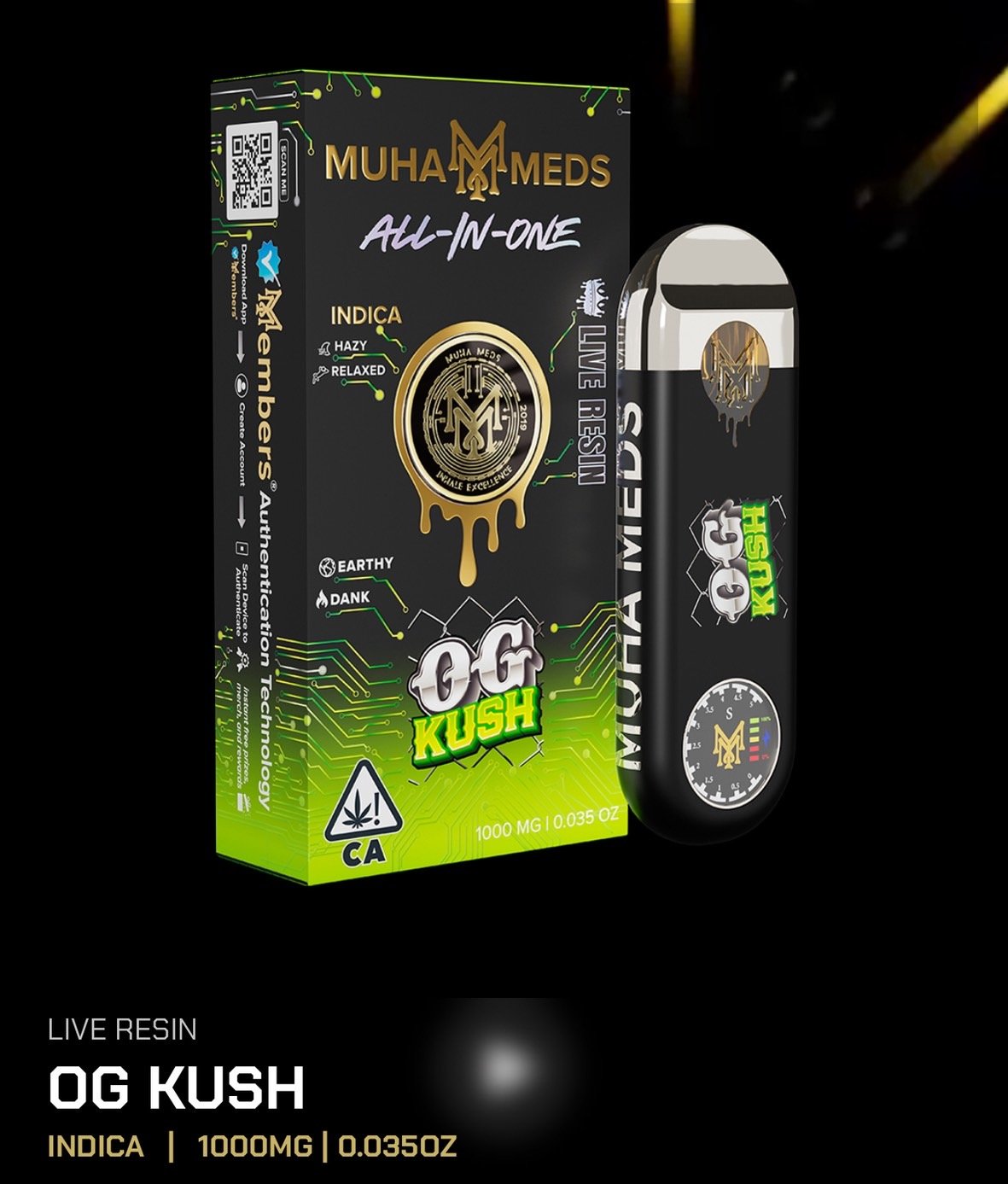 Muha Meds – OG Kush (Live Resin) – 1000mg
